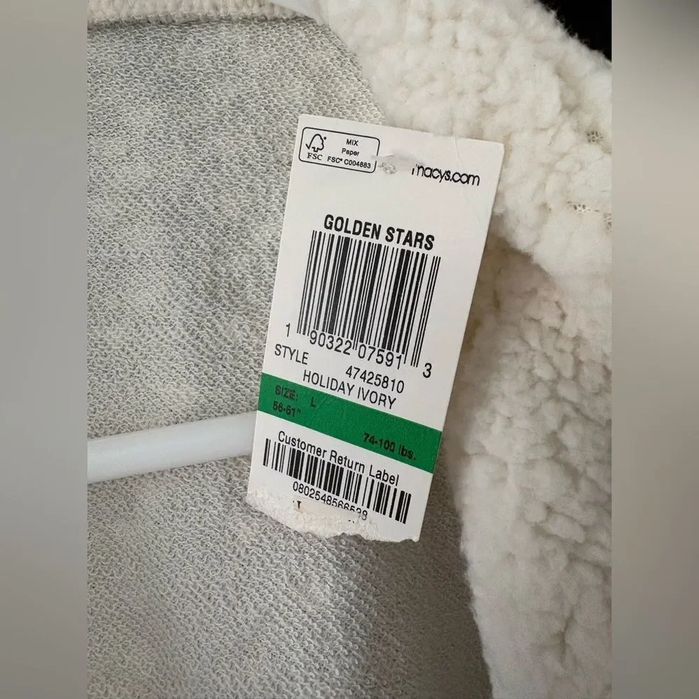 NWT Epic Threads Fleece Jacket. Cream with Gold Triangles.